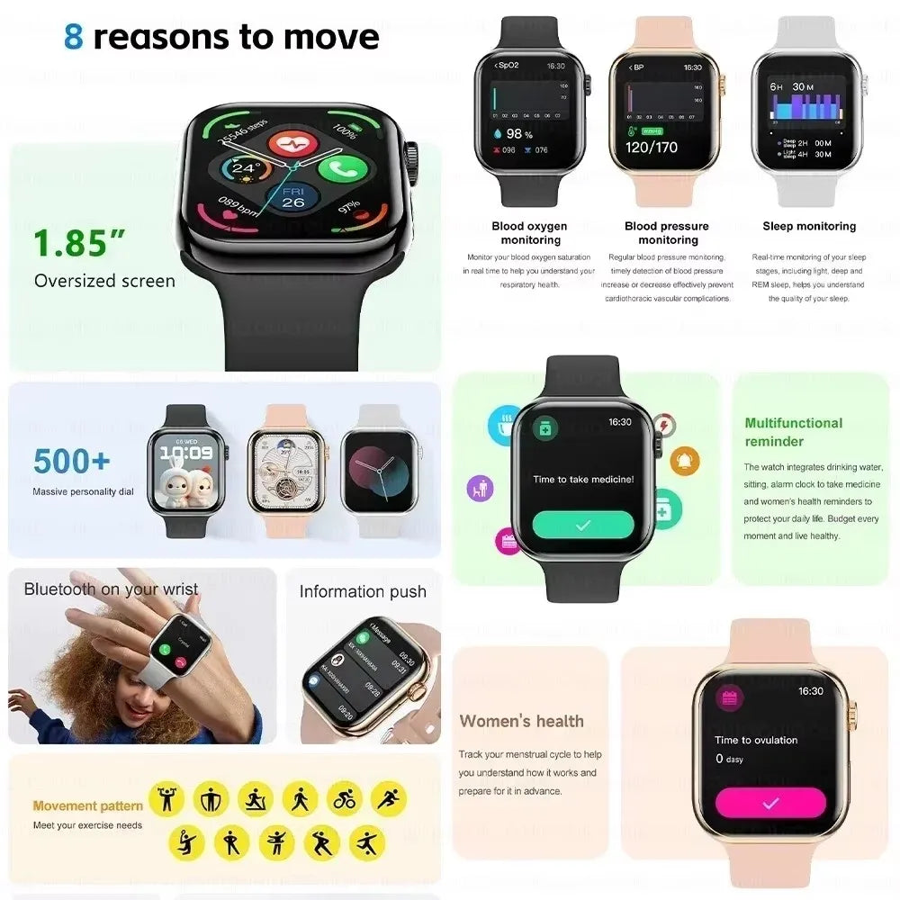 Reloj inteligente Apple Watch 10 original, nuevo, 2025!!!!
con control de temperatura corporal, Bluetooth, llamadas, NFC, GPS, deportivo