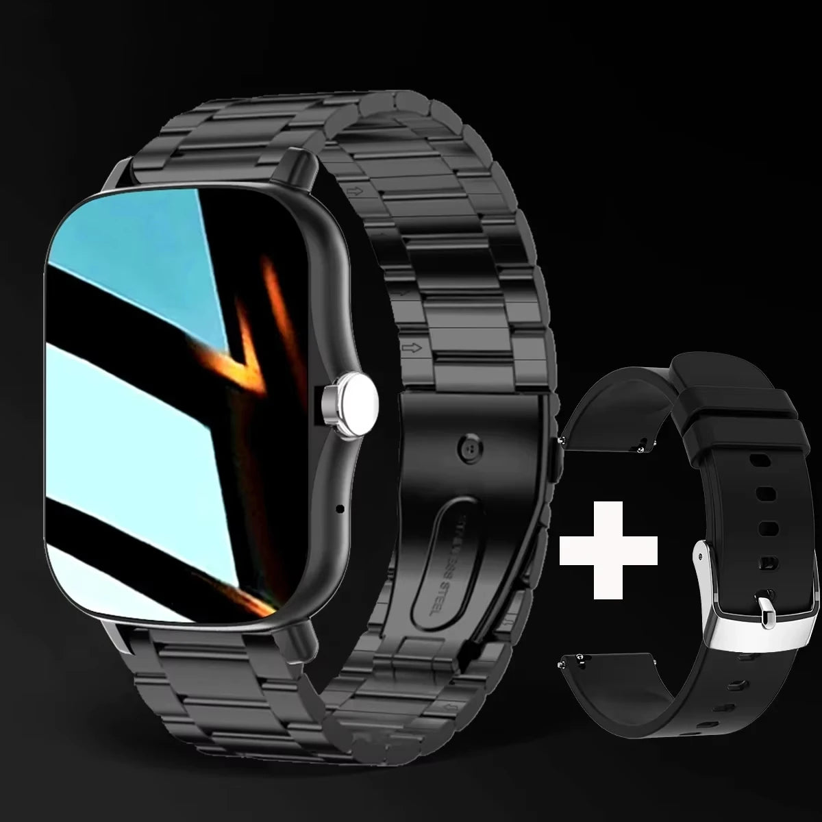 Reloj inteligente deportivo con Bluetooth, pantalla táctil completa, monitor de ritmo cardíaco, fitness.
