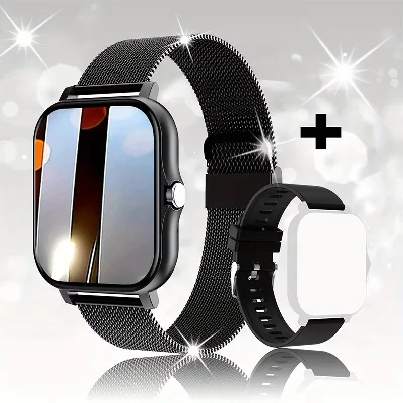 Reloj inteligente deportivo con Bluetooth, pantalla táctil completa, monitor de ritmo cardíaco, fitness.