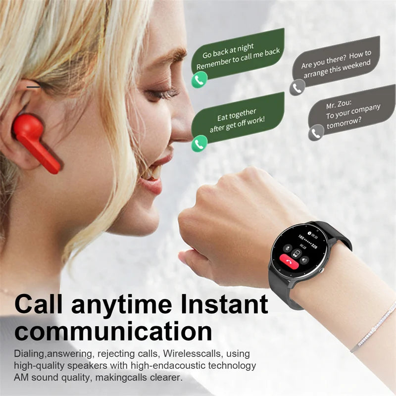 Reloj inteligente LIGE para hombre y mujer, con pantalla táctil completa, Bluetooth 5.2, llamadas, resistente al agua, rastreador de actividad física deportivo, IP67, ZL02, nuevo.