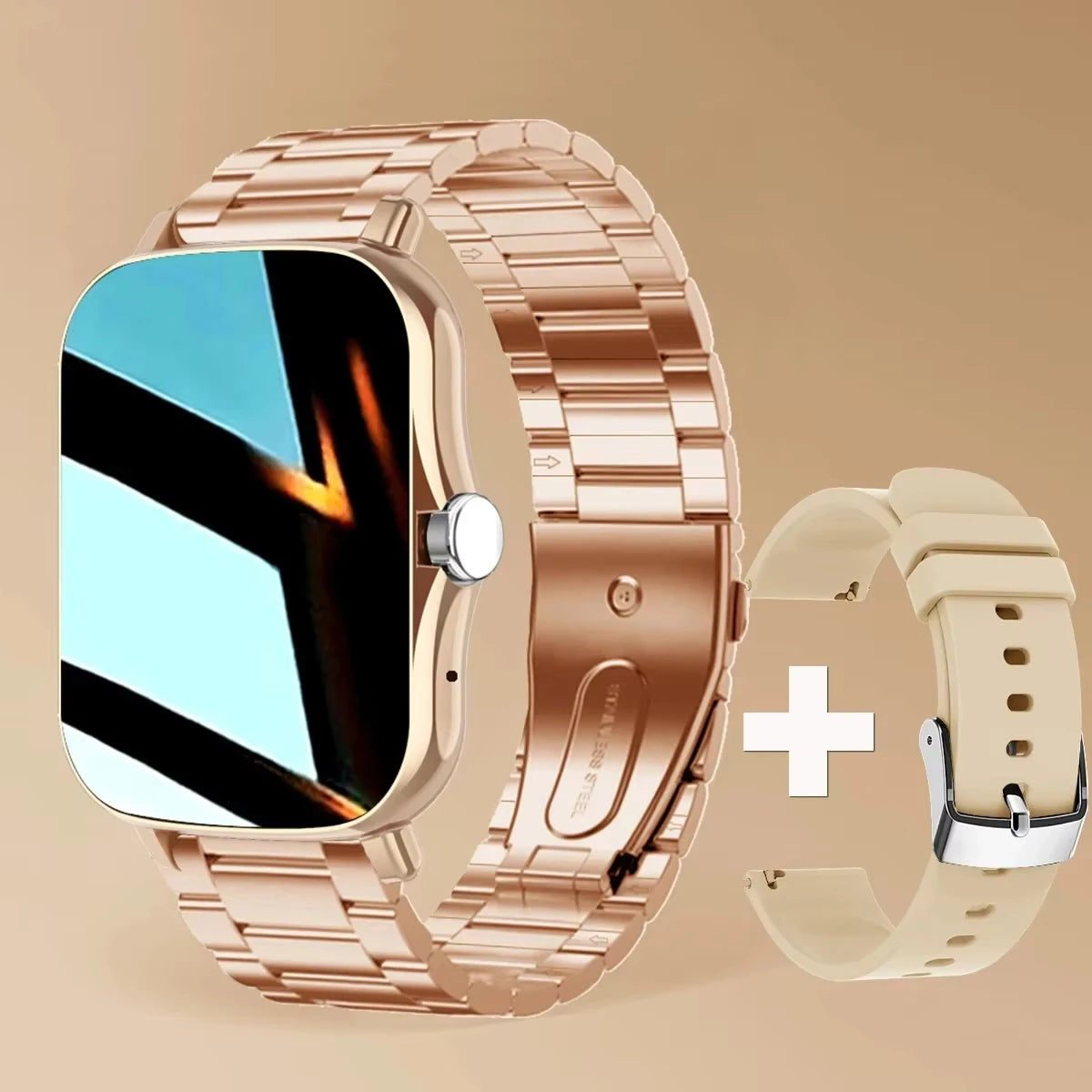 Reloj inteligente deportivo con Bluetooth, pantalla táctil completa, monitor de ritmo cardíaco, fitness.