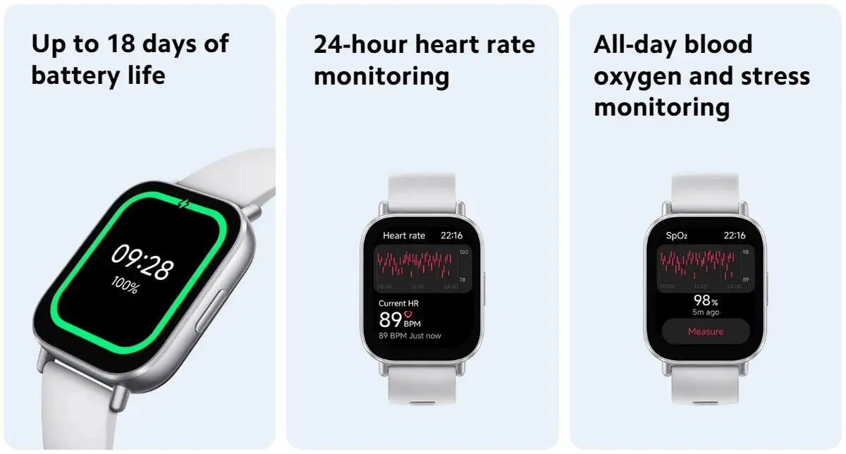Xiaomi Redmi Watch 5 Active Smart Watch Bluetooth 5.3, monitor de oxígeno en sangre, frecuencia cardíaca, llamadas de voz por Bluetooth, pantalla LCD de 2 pulgadas.