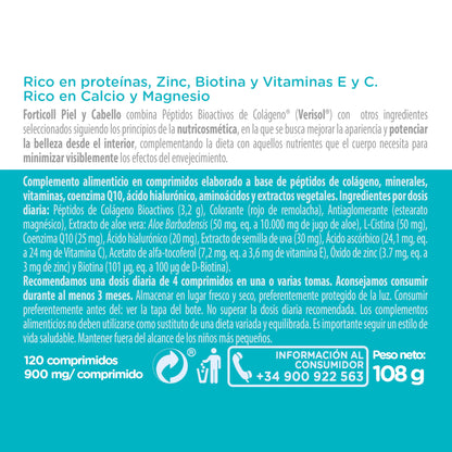 Colágeno bioactivo piel y cabello 120 comprimidos