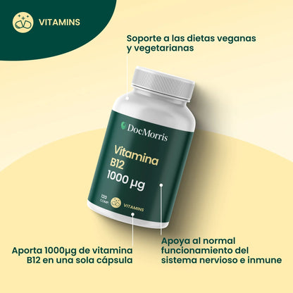 Vitamina B12 DocMorris 1000 µg 120 cápsulas