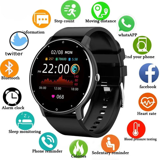 Reloj inteligente LIGE para hombre y mujer, con pantalla táctil completa, Bluetooth 5.2, llamadas, resistente al agua, rastreador de actividad física deportivo, IP67, ZL02, nuevo.