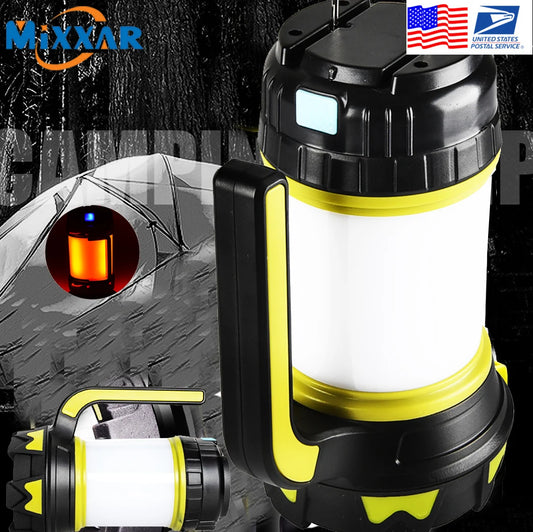 Linterna LED ZK30 de 8000 lúmenes y 100 W de larga duración, recargable por USB, para acampar, resistente al agua, para búsqueda al aire libre y pesca.