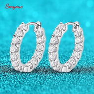 Smyoue-pendientes de aro de moissanita para mujer-  Joyería de plata de ley 925 chapada en Total, 18k, brillante,