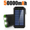 Banco de energía solar para exteriores, 200.000 mAh, resistente al agua, con doble puerto USB, para viajes y acampadas.