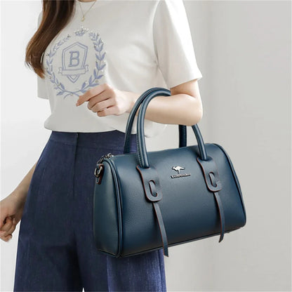 Bolsos de mano u hombro de piel auténtica suave para mujer  vintage, diseñador de lujo , de gran capacidad, Sac A Main.