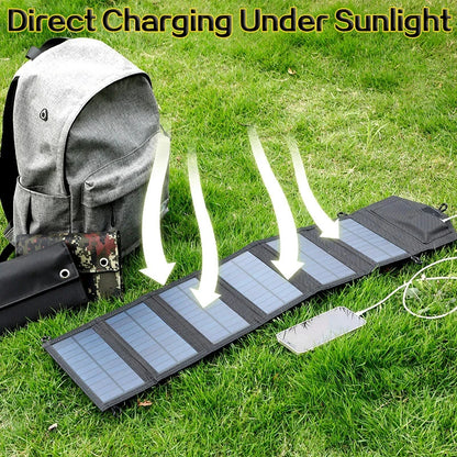 Panel solar plegable de 800 W y 6 paneles solares portátiles de 20 W/h con cargador USB de 5 V CC y fuente de alimentación móvil de energía continua.