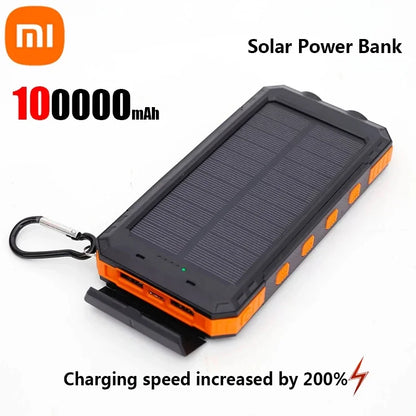 Banco de energía solar Xiaomi de 200.000 mAh, cargador portátil de gran capacidad, compatible con carga ultrarrápida de 120 W para iPhone, Samsung y Huawei.