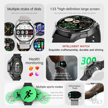 Reloj inteligente compatible con  HUAWEI GT5 Pro con GPS y NFC para hombre, pantalla AMOLED de 360 x 360, control del ritmo cardíaco, Bluetooth, llamadas, IP67, resistente al agua, 2025