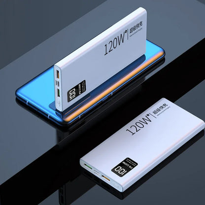Banco de energía de 80000 mAh, 120 W, carga ultrarrápida, capacidad 100 % suficiente, cargador de batería portátil con pantalla digital para iPhone y Xiaomi.