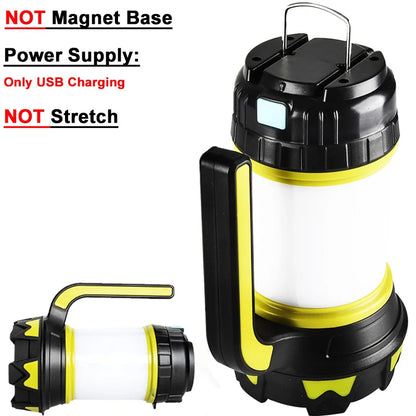 Linterna LED ZK30 de 8000 lúmenes y 100 W de larga duración, recargable por USB, para acampar, resistente al agua, para búsqueda al aire libre y pesca.