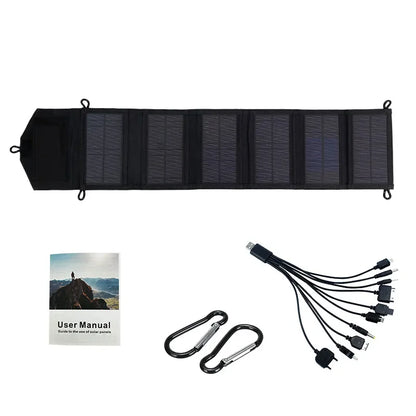 Panel solar plegable de 800 W y 6 paneles solares portátiles de 20 W/h con cargador USB de 5 V CC y fuente de alimentación móvil de energía continua.