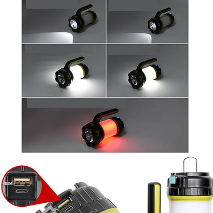 Linterna LED ZK30 de 8000 lúmenes y 100 W de larga duración, recargable por USB, para acampar, resistente al agua, para búsqueda al aire libre y pesca.