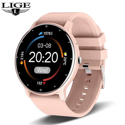 Reloj inteligente LIGE para hombre y mujer, con pantalla táctil completa, Bluetooth 5.2, llamadas, resistente al agua, rastreador de actividad física deportivo, IP67, ZL02, nuevo.