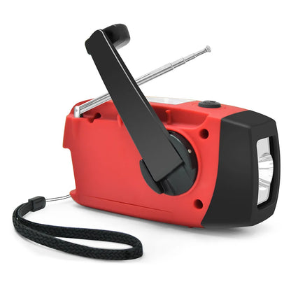 Radio de emergencia para acampar al aire libre, radio solar con dinamo y manivela, FM/AM/NOAA, cargador de teléfono de 2000 mAh, batería externa, linterna SOS
