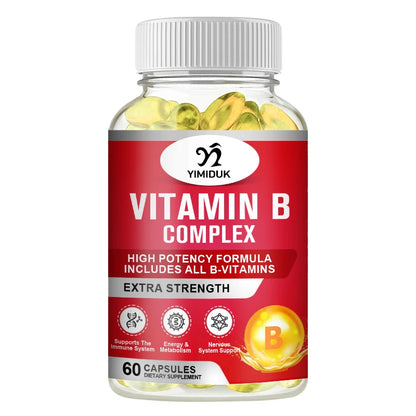 Cápsulas de complejo de vitamina B de Yimiduk que ayudan a aliviar la fatiga, mejorar la digestión, Reducir el estrés, mejorar el estado de ánimo y complementar el sistema inmunológico.